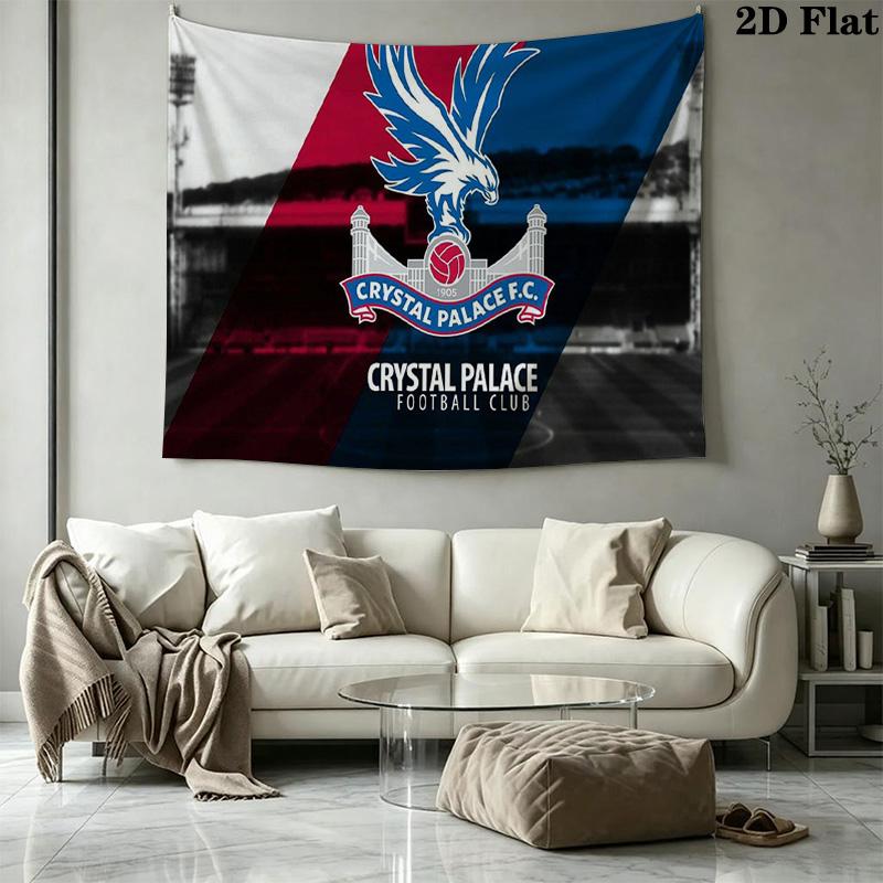 Tenture murale Crystal Palace FC Accrochage mural esthétique Couverture en tissu imprimé Tapisseries décoratives pour chambre à coucher salon Décoration d'intérieur