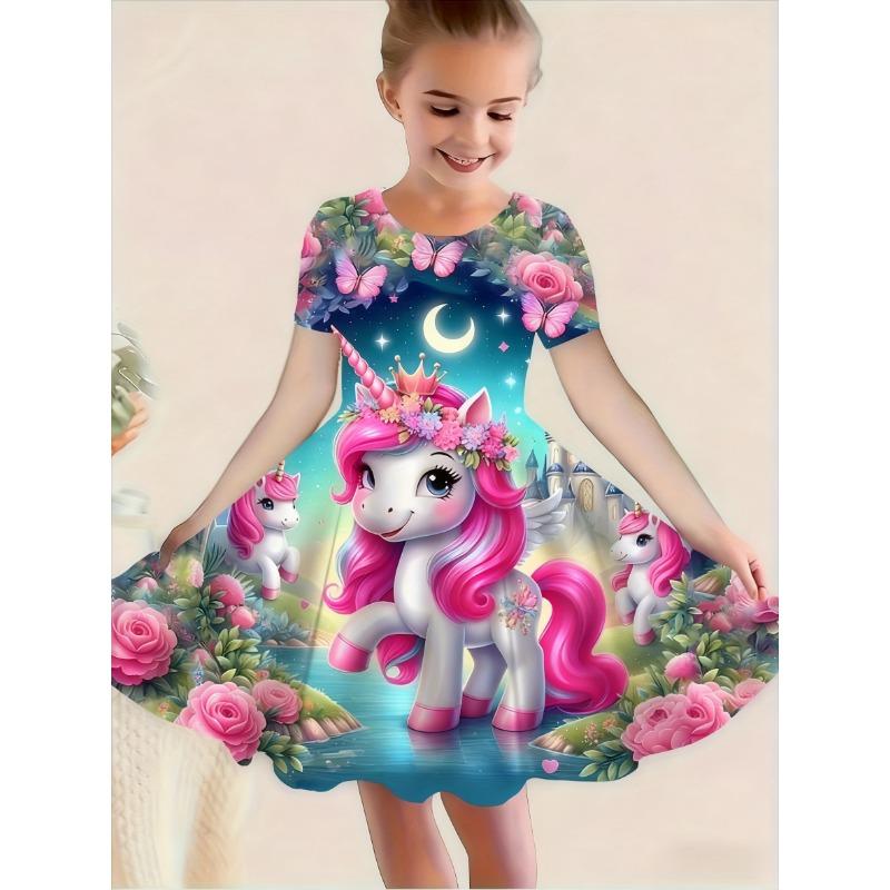 ' Magical Unicorn A-Line Dress with Flared Maxi - Spring Summer Party Wedding Dress,