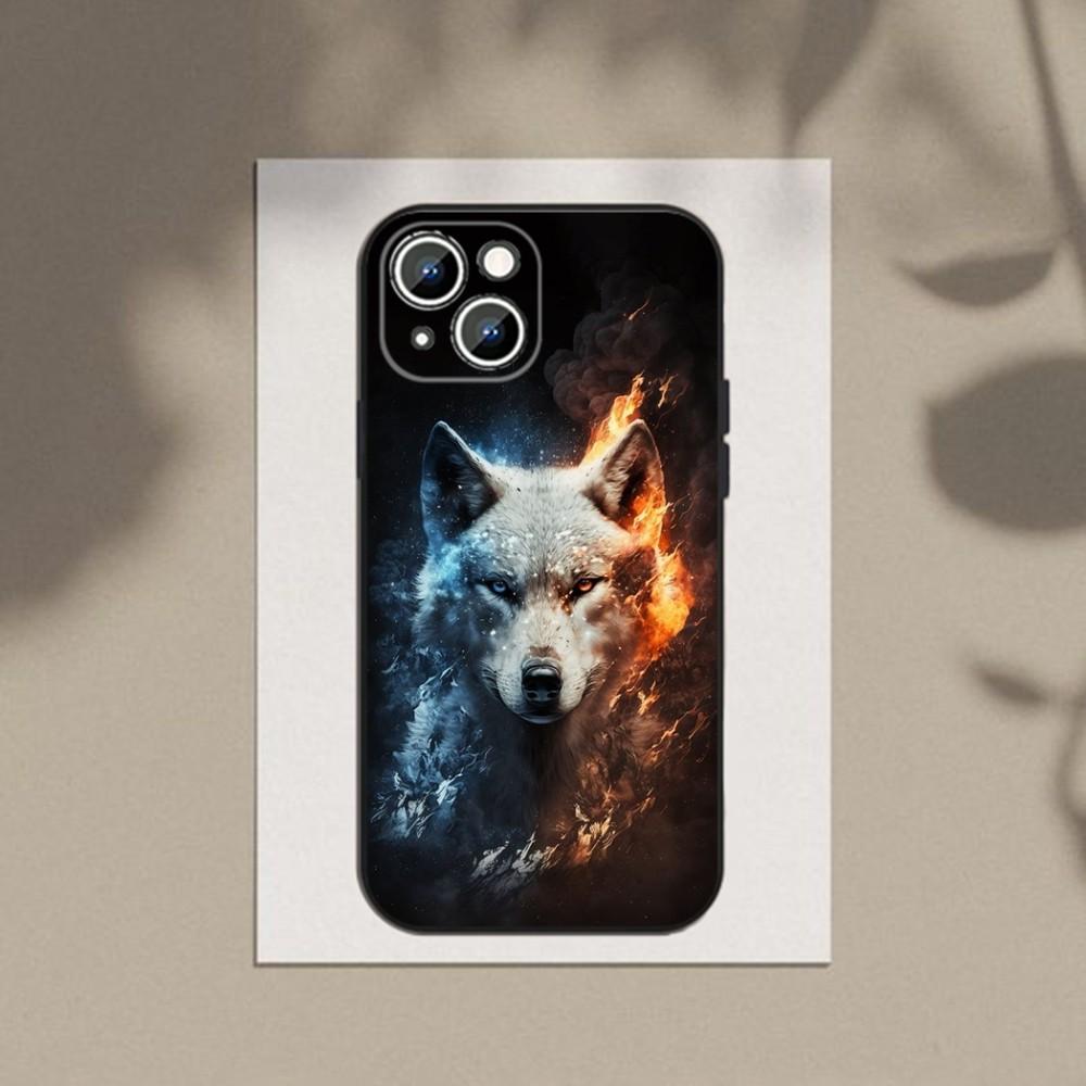 Die Wolf Handyhülle Handyhülle Für Apple iPhone 15,14,13,12,11,XS,XR,X,8,7,Pro,Max,Plus,mini Silikon Schwarze Hülle