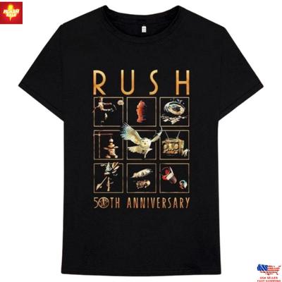 Trendiges Rush 50. Jubiläum R50 Vignetten T-Shirt Klassisches Rockband Tee Retro Unisex T-Shirt