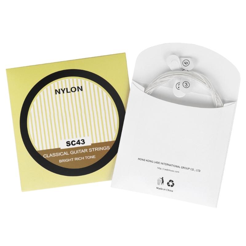 6Pcs Acoustic Guitar Strings Nylon Core Classical Guitar Strings Set .028-.043