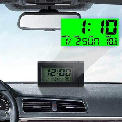 Tragbare Mini-Digitaluhr Datum Zeit Temperatur für Auto Armaturenbrett Tisch Schreibtisch
