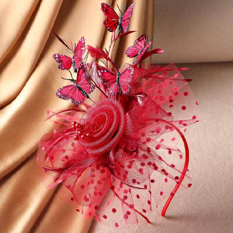 Mesh Derby Headpiece With Detachable Headbands Butterfly And Clip Design Hair Decors For Wedding Parties Bridal Event