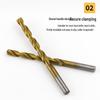 White Titanium-Plated High-Speed Steel Twist Drill Bit Set, 1.5mm-6.5mm, for Electric Drills.