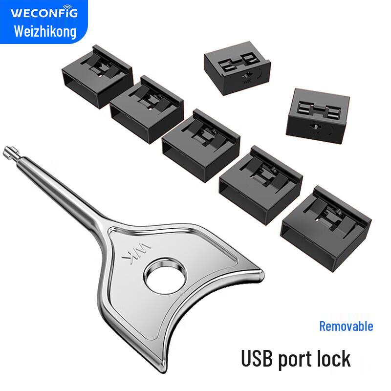 USB Port Data Security Lock & Dust Plug Kit