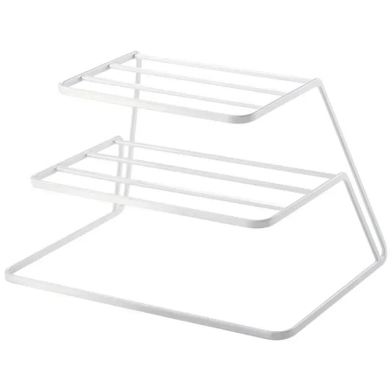 Kitchen Household Storage Drain Iron Rack 3 Levels Plates Bowl Cup Separate Storage Dishes Stand Hold Dish Drying Organizer Tool