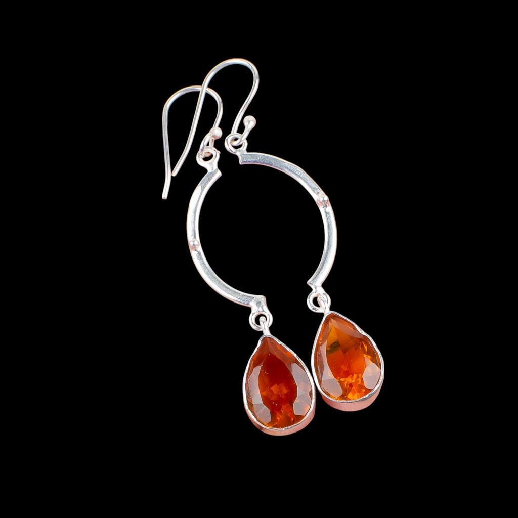Citrine Gemstone 925 Sterling Silver Jewelry Handmade Earrings 2.60" For Women EE-43-1