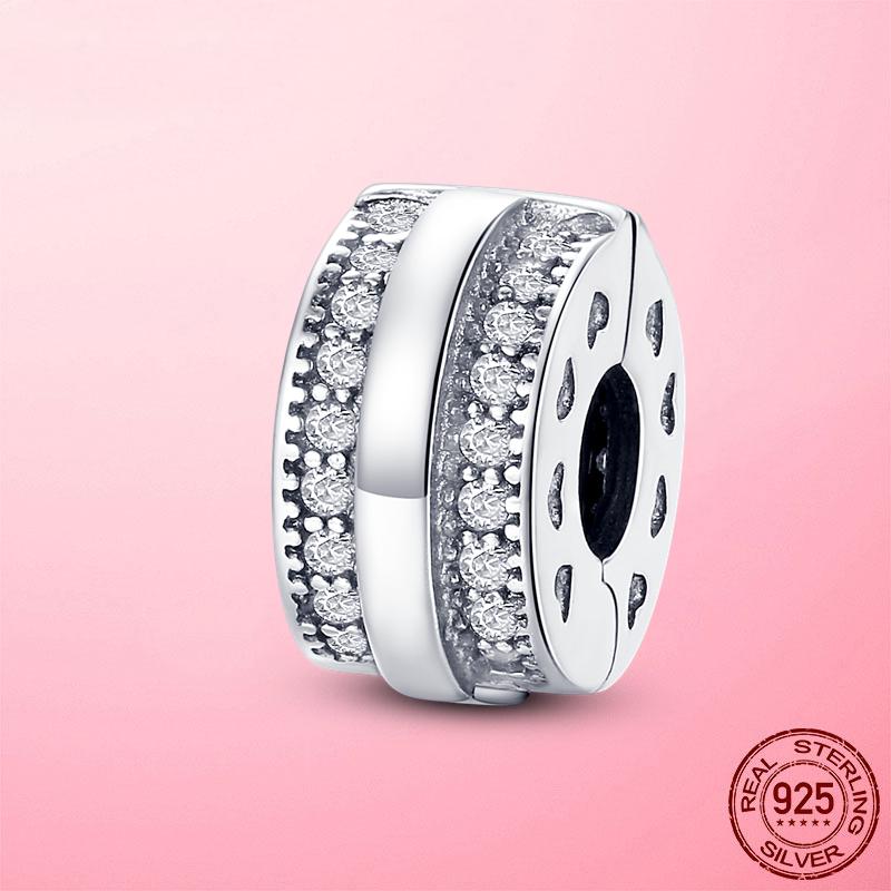 Verschlussclip 925 Silber Sicherheitskette Clip Charms Stern Perlen Stopper passend für Original Dora Armband Original DIY Schmuck