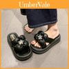 Stylish Summer Platform Slippers For Women Comfortable Floral Design Casual Sandals