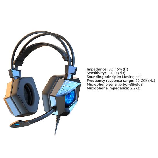 Soyto SY-G15 Wired Headphone High Fidelity Noise Reduction with Cool Breathing Light 3.5mm USB Stereo Gaming Headset for Computer