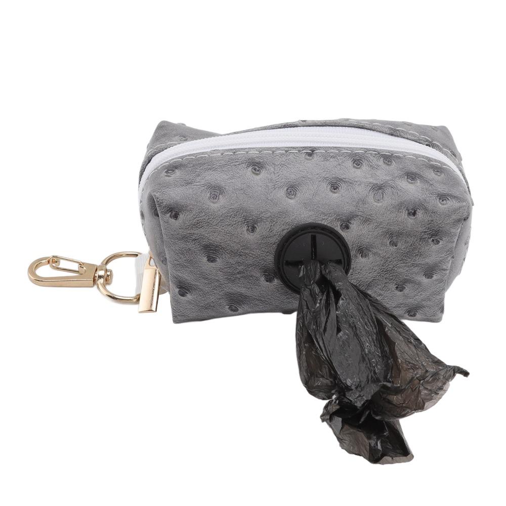 Ostrich Grain Surface Dog Poop Bag Dispenser Leash Hanging Bag  Daily Dog Walking