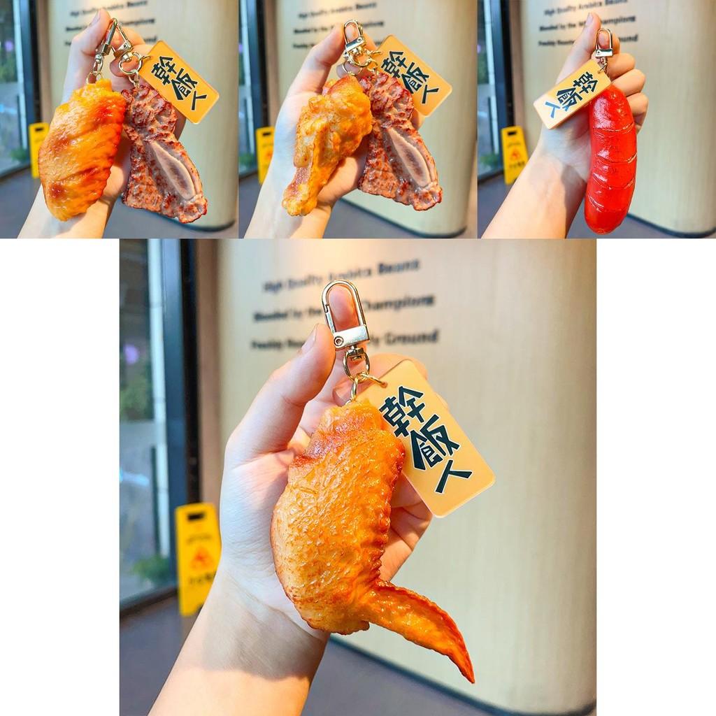 Lifelike Chicken Drumstick Keychain Trendy Food Replica Bag Decoration For All