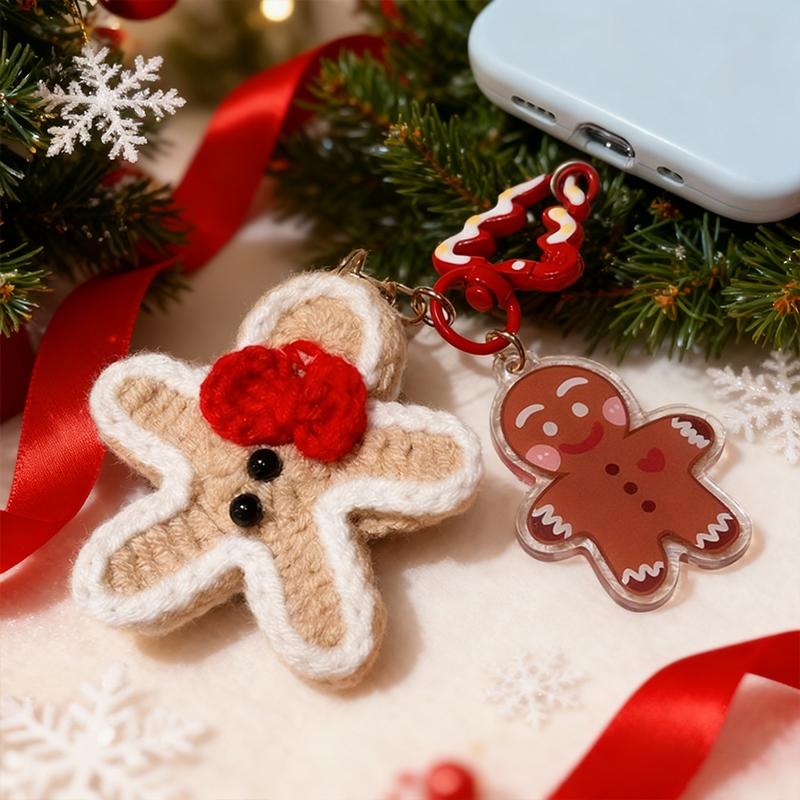 Christmas Decorations Christmas Keychains Handmade Crochet Santa Claus Elk Bag Pendant Keychains Accessories  Latest Year Gifts