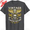 Mens Turning 39 Birthday Decorations for Men 39th Birthday TShirt Graphic T Shirts Men Clothing Streetwear High Quality Cotton