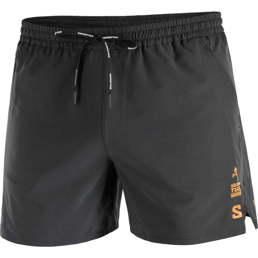 Salomon Shakeout Core Breathable Comfortable Versatile Lace-Up Sports Shorts Unisex shorts Black Gold C24845