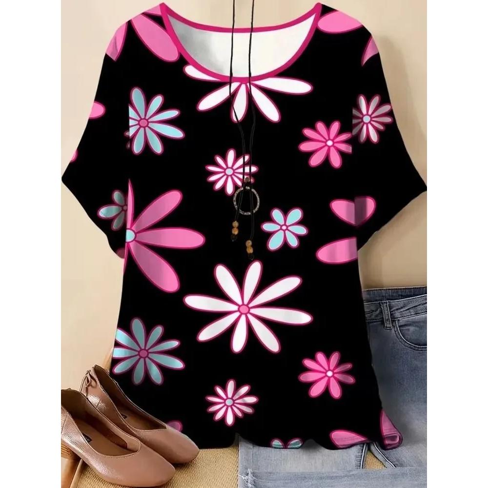 Casual Loose Crew Neck Women's Top Fashion Short Sleeves Comfortable Breathable T-Shirts Women’s