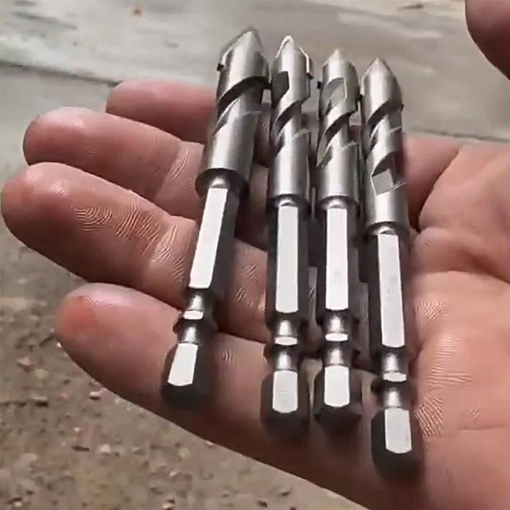 3 Pcs Eccentric Twist Drill Bit High-Strength Drill Bits Sets 6mm/8mm/10mm/12mm Metal Twist Drill Bits for Glass/Tile/Wood