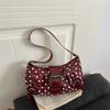 Women Simple Korean Style Retro Polka Dot Armpit Single Shoulder Bag For Daily Commute