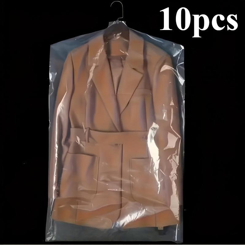 10PCS Clothes Dust Cover Transparent Thickened Washable Dust Bag PEVA Household Dust Cover Coat Suit Cover Hanging Clothes Bag
