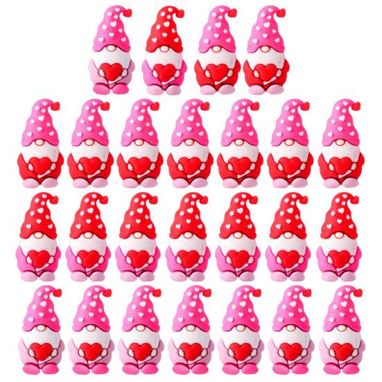 Mini Gnome Figurines Set for Hide And Seek Game Valentines Day Heart Gnomes Red Pink Unique Home Table Decor Romantic Gifts