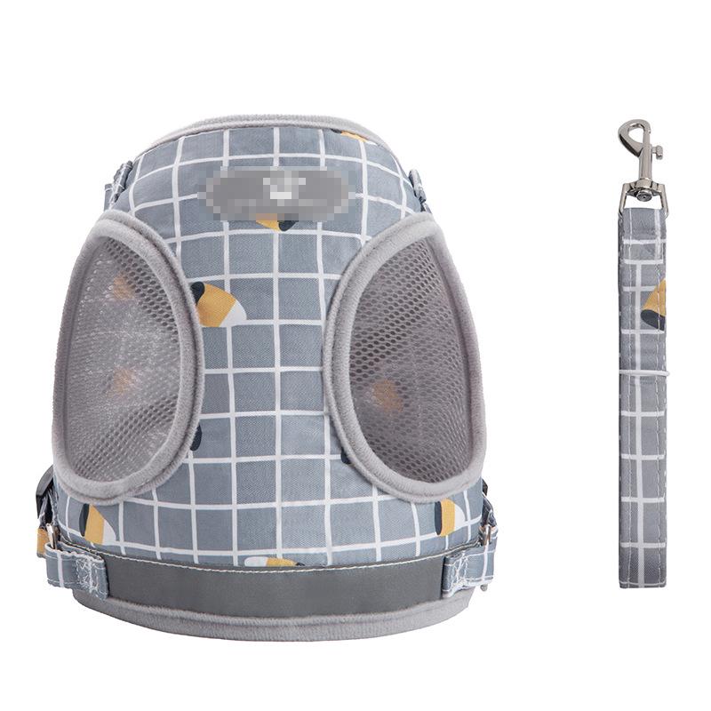 Reflective Plaid Pet Harness and Leash Set - Anti-Pulling and Breathable for Cats and Dogs