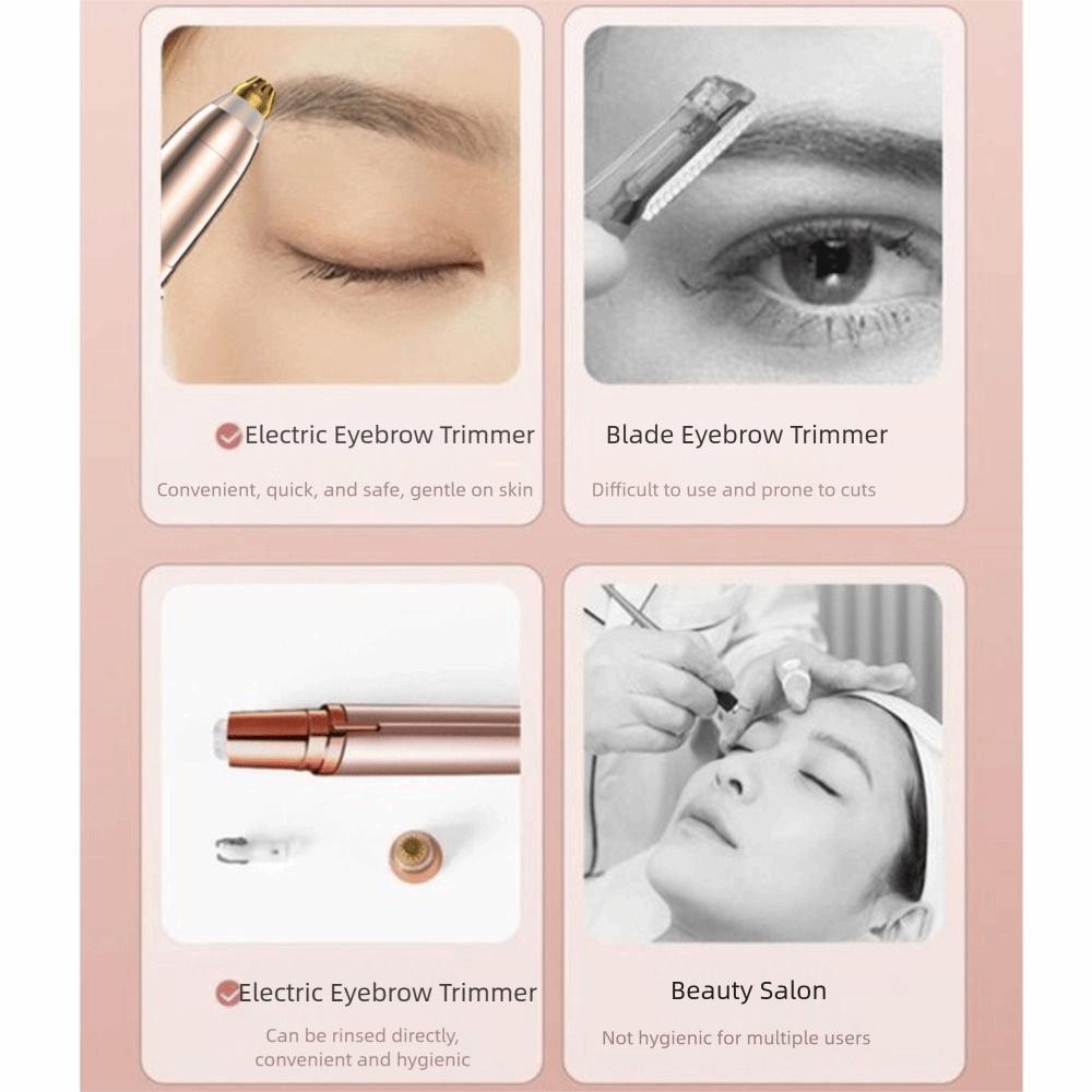 Portable Electric Eyebrow Trimmer LED Light Facial Hair Remover for Men