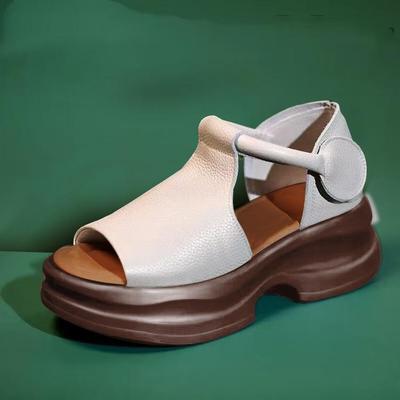 Lato Nowe Damskie Buty 2025 Europejskie / Amerykańskie Sandały na Platformie Koturnie Ażurowe Rzymskie Magiczne Sandały Matki