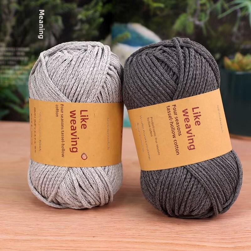 Round 2mm Cotton-Linen Yarn for DIY Crochet Bags & Hats