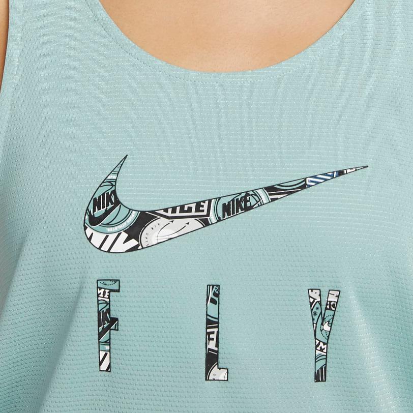Nike Dri-FIT Logo Print Round Neck Sports Basketball Vest Women Vests Mineral-Blue FB7987-309