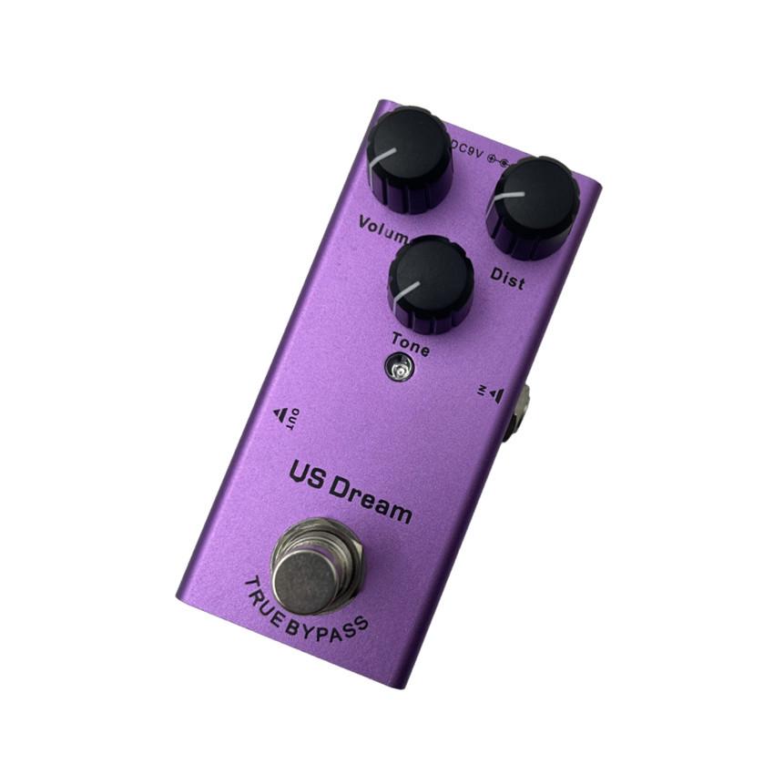 Compact Professional Electric Guitar Effects Pedal with 10 Effects: Distortion, Delay, Chorus, Vibrato, and Sound Simulator.