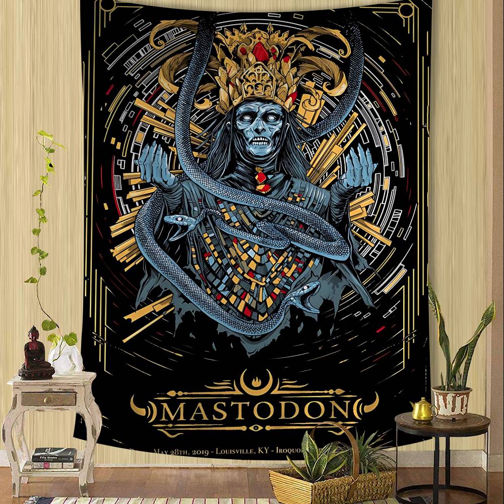 Vintage Classic M-Mastodon Band Hanging Bohemian Tapestry Hanging Tarot Hippie Wall Rugs Dorm Japanese Tapestry