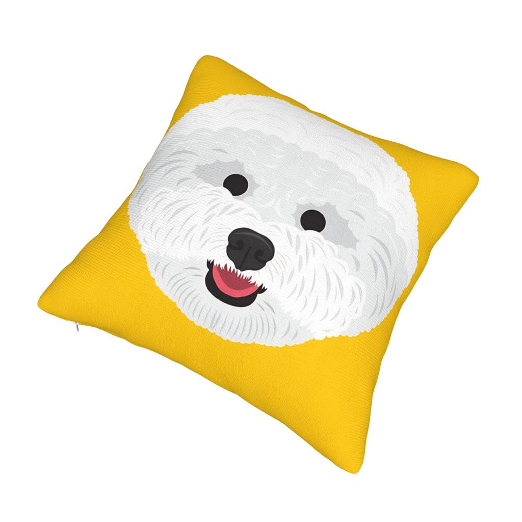 Cute Bichon Frise Pillow Cover Comfy Cushion Cover Funny Pillow Case For Sofa Home Decor