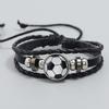 1pc Boys Soccer Decor Braided Detail PU Polyurethane Fashionable Bracelet For Gift