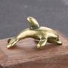 Bronze Dolphin Statue Elegant Leaping Dolphin Figurine with Expressive Eyes Durable Brass Material Perfect for Home Office Decor Indoor Outdoor Use