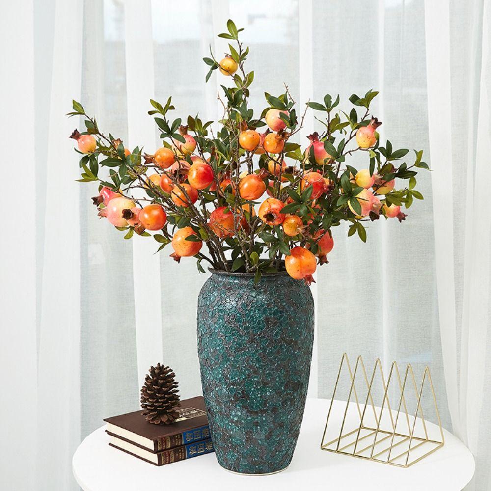 

Soft Artificial Pomegranate Branches 5/6 Heads Artificial Plant Fake Fruit Christmas