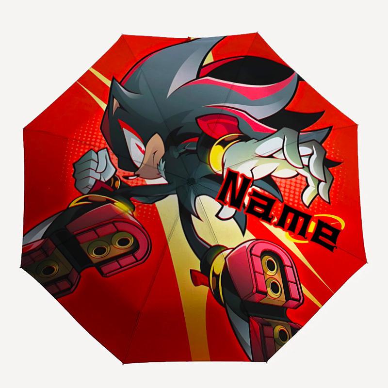 

1pc Shadow the Hedgehog Custom Name Automatic Folding Umbrella, Durable Plastic & Iron, Lightweight for Outdoor Daily Use S1230009