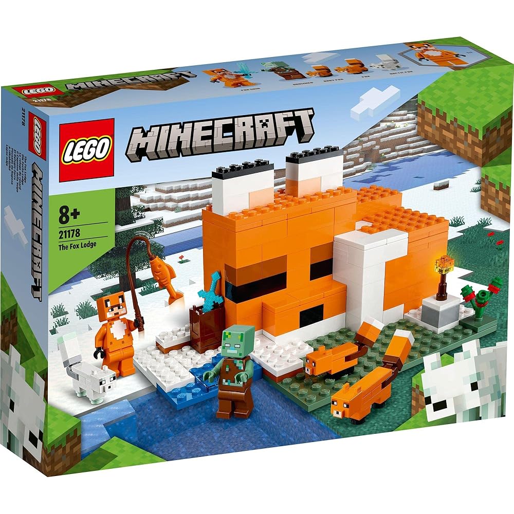 LEGO Minecraft Fox Lodge Building Set 21178 Toy for Kids Ages 8-10 Block Figures
