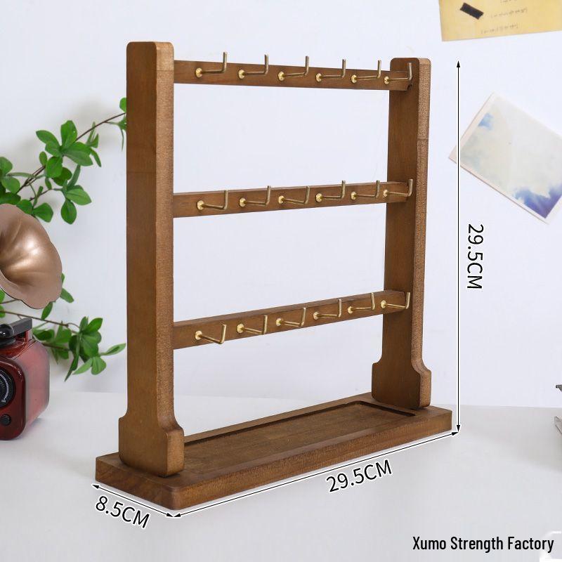 Wooden Jewelry Display Stand: Earring, Stud, Keychain, Bracelet, Bead String Holder