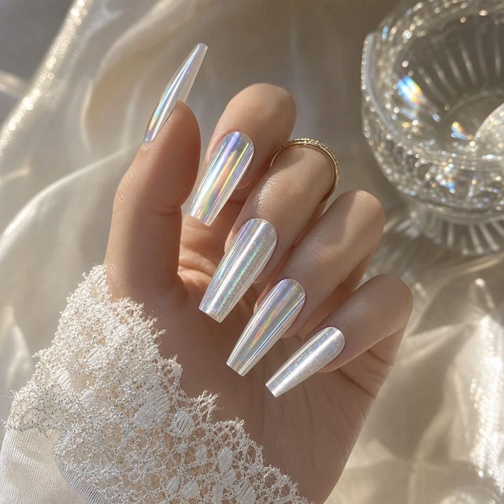 Iridescent Nail Transfer Stickers Lace Design Nail Decals Fashion Transfer Paper  Nail Decoration
