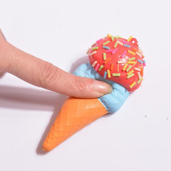 Ice Cream Cone Squeeze Toy Simulated Ice Cream Fidget Toy Slow Rebound Anxiety Stress Relief Soft Stretch Sensory Stress Ball