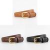 Leather Belt For Women With Alloy Buckle And Twolayer For Casual And Office Wear