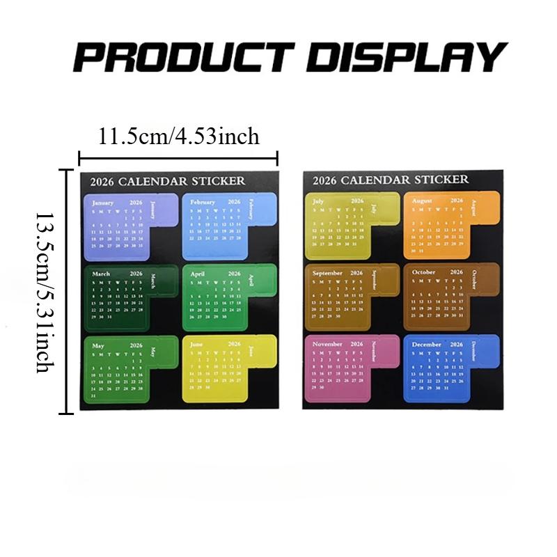 

5 Sets 2026 Calendar Index Stickers Planner Schedule Agenda Bookmark Sticker Stationery Office School Supplies