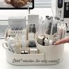 Multi-Functional 2-in-1 Desk Organizer Rotating Storage Box Large Capacity Office Supplies Stationery Markers Cosmetic Organizer