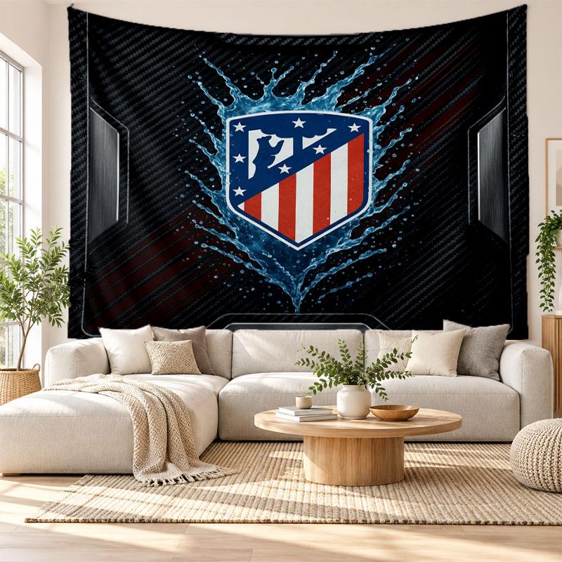 Atletico Madrid Wall Tapestry, Soft Fabric Wall Hanging, Decorative Backdrop For Bedroom Home Wall Art