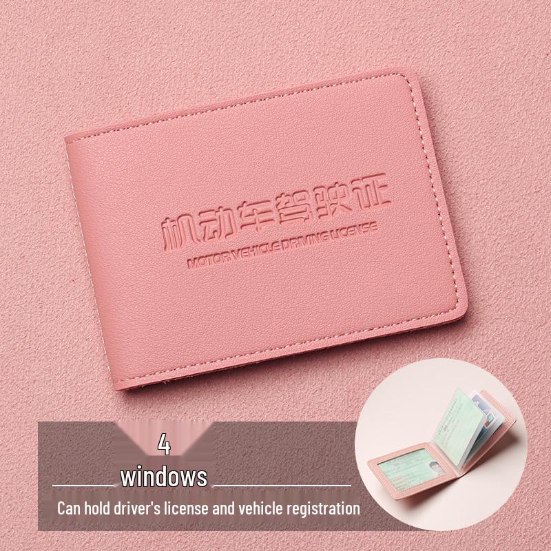 Men's 2025 Style Two-in-One Motor Vehicle License Leather Cover and Card Holder