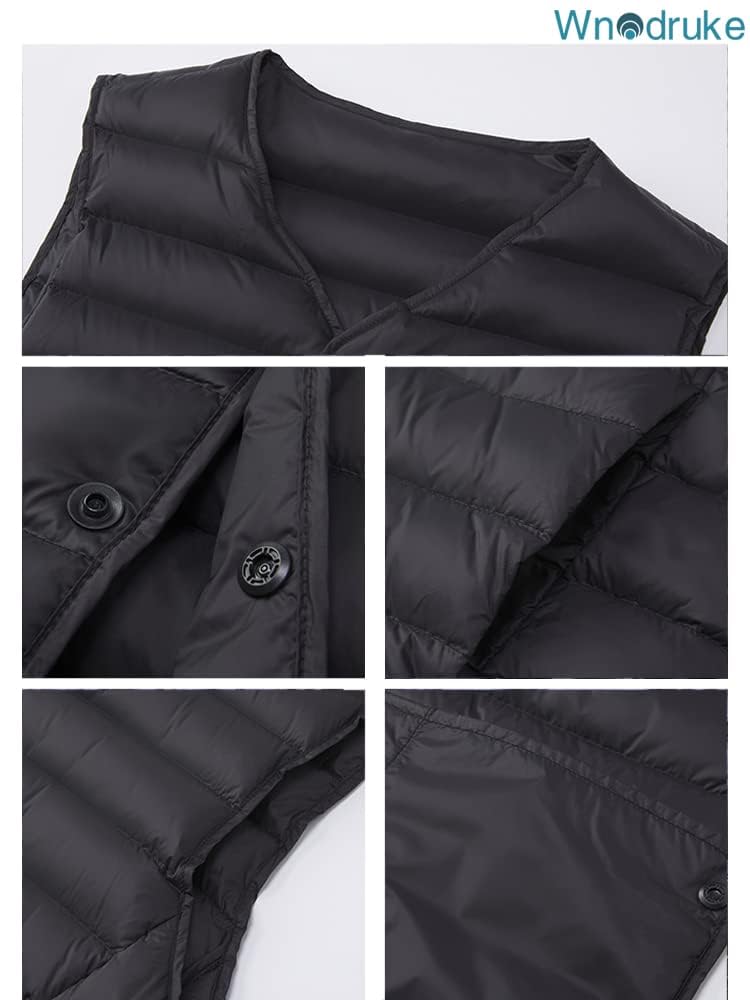 Wnodruke Ultra Light No-collar Down Vest WN003 Navy Size L