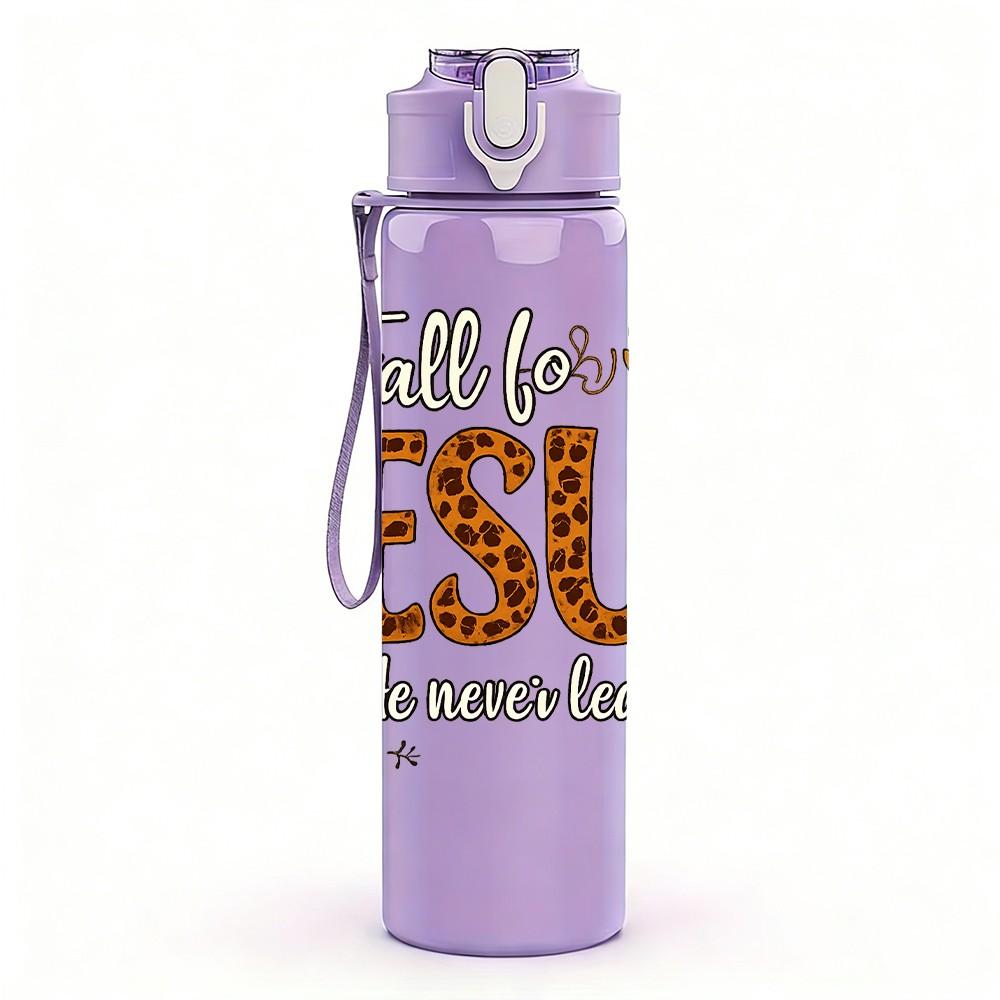 1PC Thankful Jesus Pumpkin Letter 750ml Color Plastic Sports Water Bottle Leakproof Flip Straw Lid Suitable for Sports Office Home Use