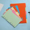 A4B5 Loose-Leaf Notebook Dividers, Colored Kraft Paper with White Classification Pages, A5/A6, Standard 6 Holes