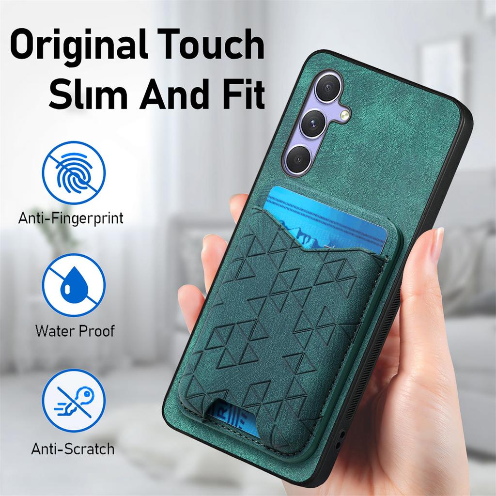 For Samsung Galaxy A54 5G Case Imprinted Pattern Card Holder Kickstand Leather Back Cover