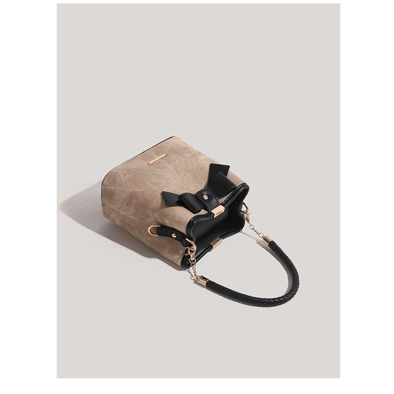 Vintage Bowknot Bucket Bag Niche Stylish Versatile Shoulder Crossbody Purse